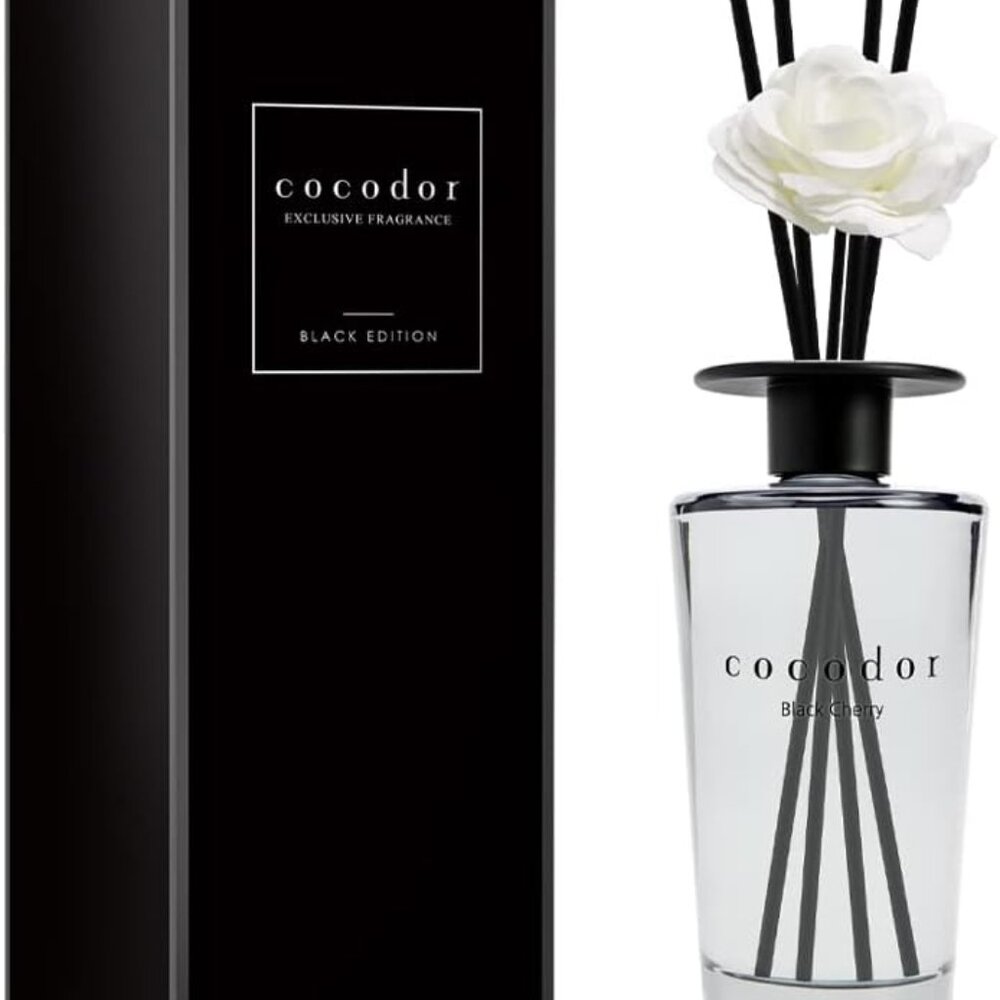 New White Flower Reed Diffuser / Black Cherry / 1 Pack / Home & Office Decor